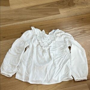 Mayoral Ivory Lace Collar Blouse for Little Girls